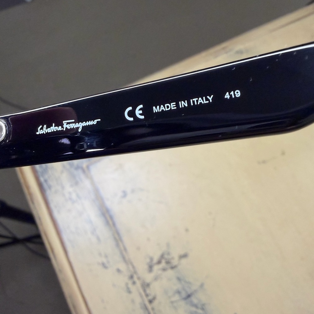 Salvatore Ferragamo Black Rectangular Sunglasses … - image 6